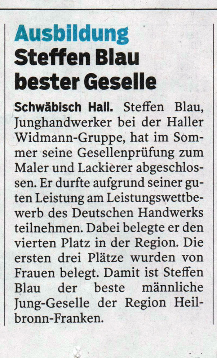 Steffen Blau Widmann Gruppe Schwäbisch Hall